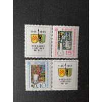 ГДР 1964 Полная серия марок в сцепках с купонами "Осенняя ярмарка в Лейпциге" (чистые**) Mi.1052-1053 каталог 1.40 евро