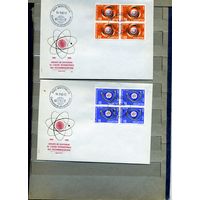 КОНВЕРТ ШВЕЙЦАРИЯ, КПД,   2шт  столетие Международного союза электросвязи (МСЭ). 1965 а к/блок