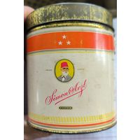 Антикварная жестяная банка для сигарет Германия 1950 год