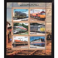 Серия блоков ЖД ПОЕЗДА   ТЕХНИКА  MNH