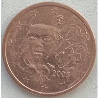 Франция 2 евроцента 2005 г.