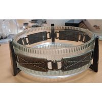 Конфетница, стекло, мельхиор. СССР. 15 см