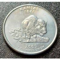 США 1/4 доллара, 2005 Квотер штата Канзас  D    ( 1-6-2 )