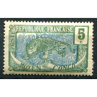 Французские колонии - Среднее Конго - 1907г. - леопард, 5 с - 1 марка - MH [Mi 4]. #4-W1-129-A-1