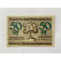 Нотгельд 50 пфеннигов Вальденбург. Веймарская республика - 1602