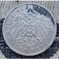 Германия 5 марок 1903 года, А. Серебро! Сторгуй за свою цену, предложи обмен! S160