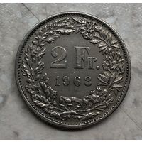 2 франка Швейцария 1968 г.