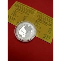 10 рублей 2008. Большая Белая Цапля. Птица Года. Серебро. С Рубля. (03)