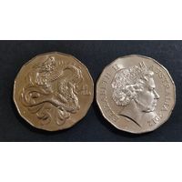 Австралия 50 центов 2012 г. Год Дракона