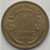 Франция 1 франк 1936 г.