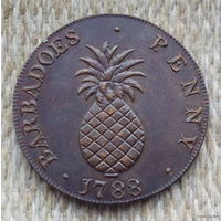 Барбадос 1 пенни 1788 года. Ананас. Вождь. Предложи свою цену или обмен!