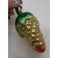 Игрушка ёлочная Шишка Хвоя, стекло. СССР