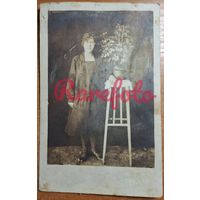 1930-е Открыточный формат студийное фото дама ретро типажи