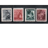 Хорватия(Рейх)-1945,(Мих.173-176),  ** , Война, Почта, Телеграф