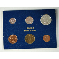Нидерланды, годовой набор монет (Голландия) 1976 год, 1+5+10+25 центов+1 гульден+жетон, UNC-.