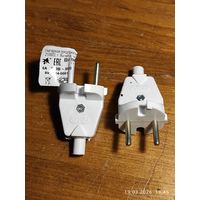 Вилка сетевая без з/к белая, РБ, лот 2 штуки с 1 рубля