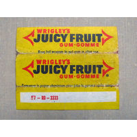 01-258 Обертка фантик от жевачки жевательной резинки Wrigleys Juicy Fruit 1970-е