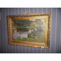 Картина пейзаж,картон/масло.Н/Х.Ср.20-го века.С рубля.