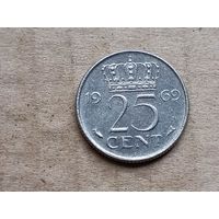 Нидерланды 25 центов, 1969г. (D-107)