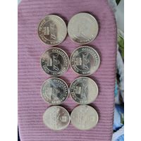 Комплект,4 штуки,памятные монеты Океанариума в г.Валенсия!