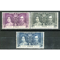 Британские колонии - Фиджи - 1937г. - коронация короля Георга VI и королевы Елизаветы - 3 марки - полная серия, MLH, MH [Mi 89-91]. #2-Bc-D-KS-1