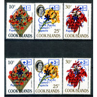 Острова Кука - 1971г. - цветы, надпечатка - 6 марок - полная серия, MNH [Mi 276-281]. #3-WB-Z-1-19