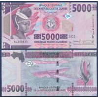 Гвинея, 5000 франков 2022 г, P-49 (AL, женщина, Кинконская гидроэлектростанция), UNC