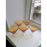 Бокалы фужеры - Золотая Свадьба автор Рогов, Гусь Хрустальный СССР.