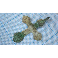 Крестик старинный, нательный. Бронза, литье.