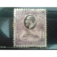 Золотой берег, колония Англии, 1928. Стандарт. Король Георг V. 6Р