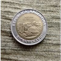 Werty71 Аргентина 1 песо 2010 200 лет Аргентине развалины крепости Пукара около г Тилькара биметалл