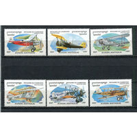 Камбоджа - 1996 - Почтовые самолеты - [Mi. 1605-1610] - полная серия - 6 марок. MNH.  (Лот 46Jw)-T9P1
