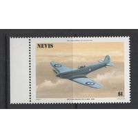 Невис 1986 ** Авиация, 50-летие истребителей Спитфайр Supermarine Spitfire 1936 , марка из серии