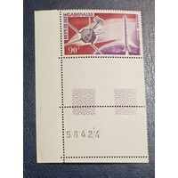 Габон** 1965 космос спутник FR-1 без наклеек и их следов поля!