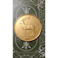 Ирландия 1 фунт 1990 жёлтое покрытие