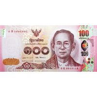 Таиланд 100 бат образца 2017 года UNC p132