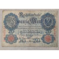 1910 год Германия 20 марок