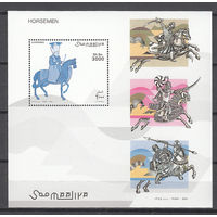 Всадники. Сомали. 1999. 1 блок. Michel N бл58 (10,0 е).
