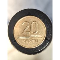 Литва 20 центов 1991