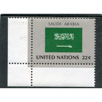 США. ООН Нью-Йорк. Флаг Саудовской Аравии