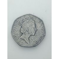Великобритания  50 пенни 1997 года .