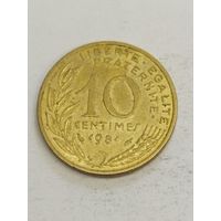 Франция 10 сантим 1981