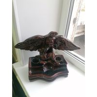 Шикарный письменный прибор, терракота, Орел и ягненок, очень редкий сюжет и исполнение