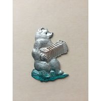 Редкая Елочная игрушка Медведь, пластик