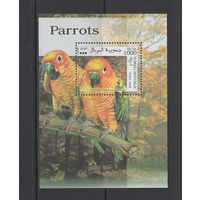 Сомали 1999** Фауна Птицы Попугаи Блок