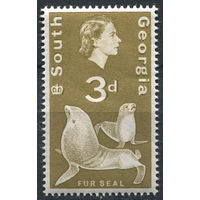 Фолкленды 1963 ** Южная Георгия, Морской котик, марка из серии (SG 5)