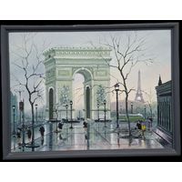 Картина 54x44см. Холст-масло в раме. Триумфальная арка. Хорошая работа.