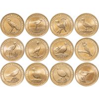 Турция 1 куруш 2021 НАБОР 12 монеты Анатолийские птицы UNC