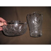 Хрусталь из СССР.Ваза-2 шт.С рубля.