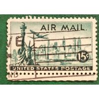 США 1947. Панорама Нью Йорка со Статуей Свободы